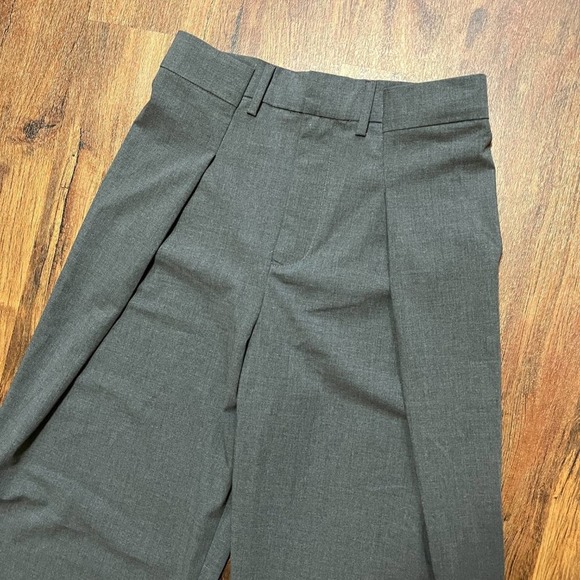 NWT ZARA Ribcage Rise Wide Leg Draped Front Trouser Pants Pockets Gray SZ S - Picture 3 of 6
